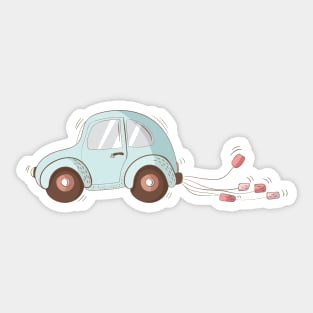 Just married car Honeymoon Couple Matching Gift Sticker